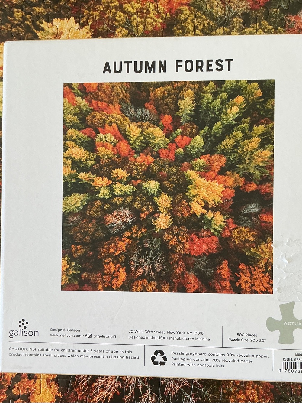 Galison - Autumn Forest 500 Piece Jigsaw puzzle-Green, Yellow & Orange